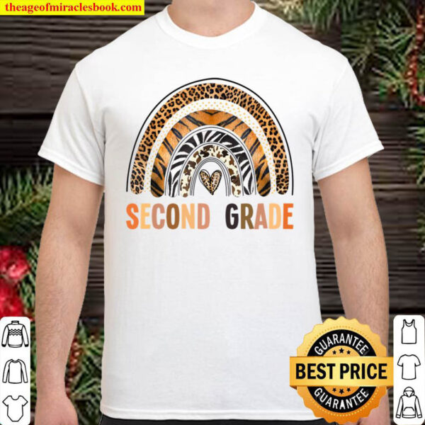 2nd Grade Teacher Team Rainbow Leopard Skin Back To School Shirt