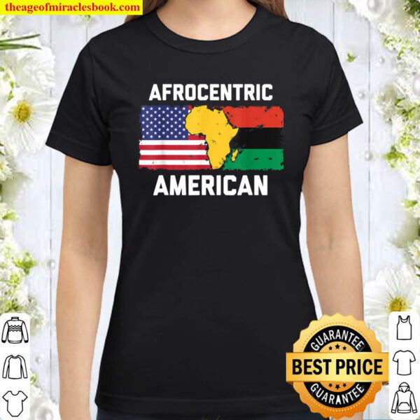 Afrocentric design with Pan African and American Flag Classic Women T Shirt