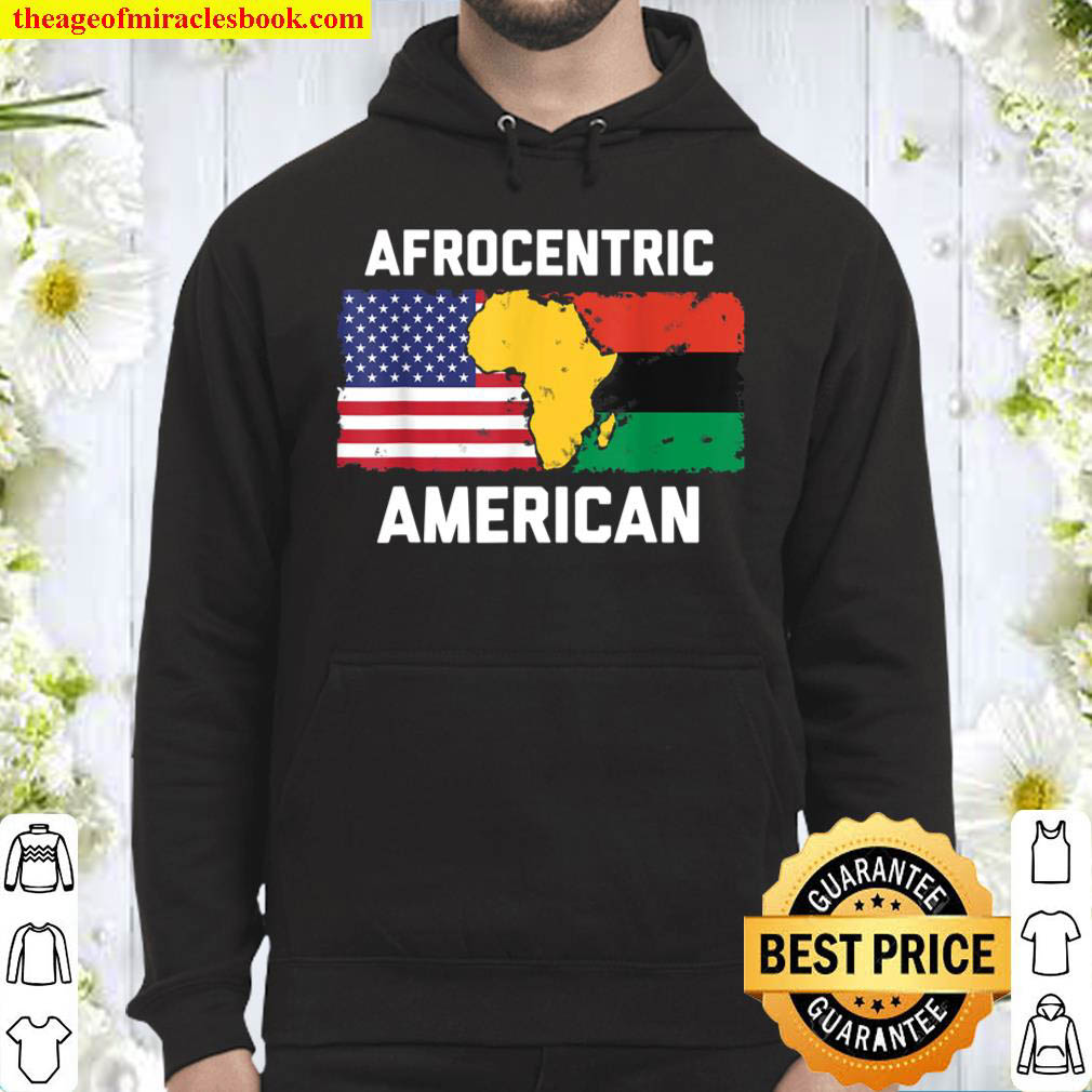 Afrocentric design with Pan African and American Flag Hoodie