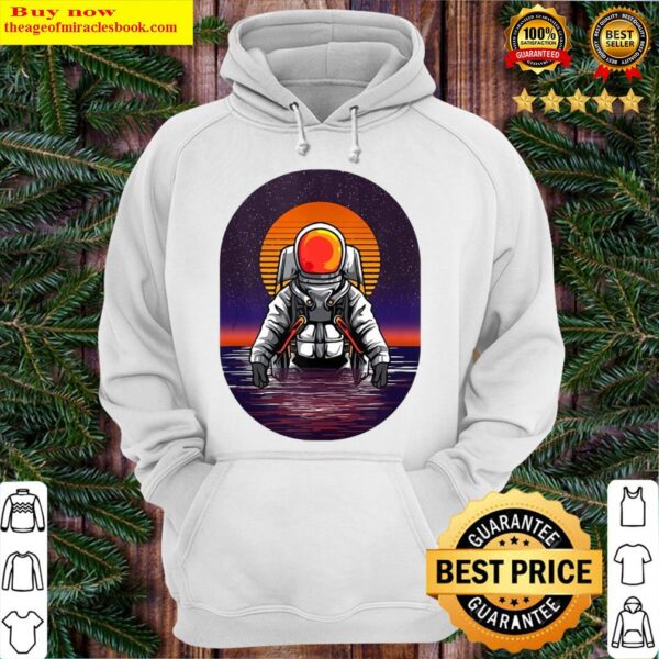 Astronaut Rising From The Sea Ocean Sunset Space Science Hoodie