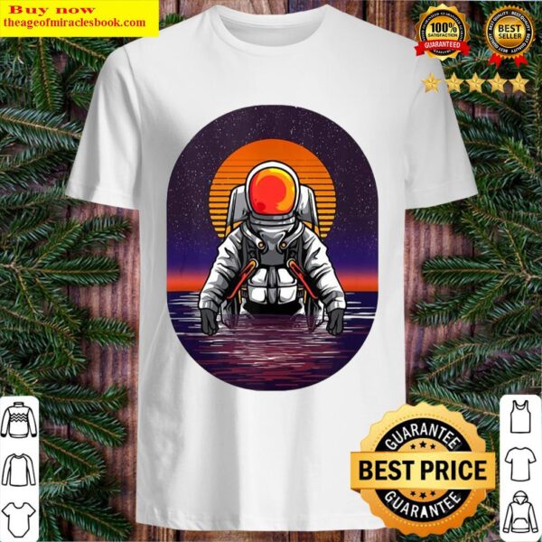 Astronaut Rising From The Sea Ocean Sunset Space Science Shirt