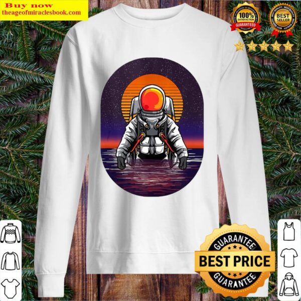 Astronaut Rising From The Sea Ocean Sunset Space Science Sweater