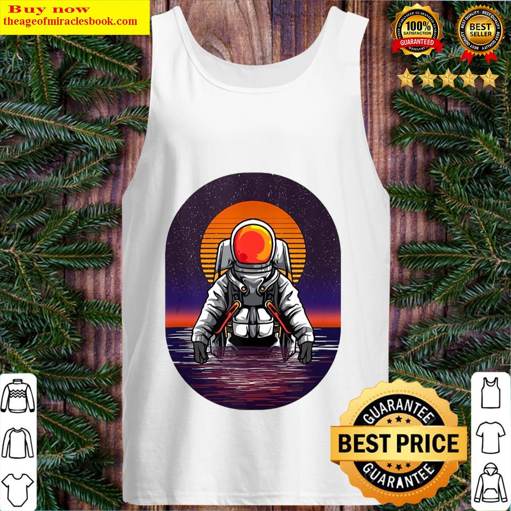 Astronaut Rising From The Sea Ocean Sunset Space Science Tank Top