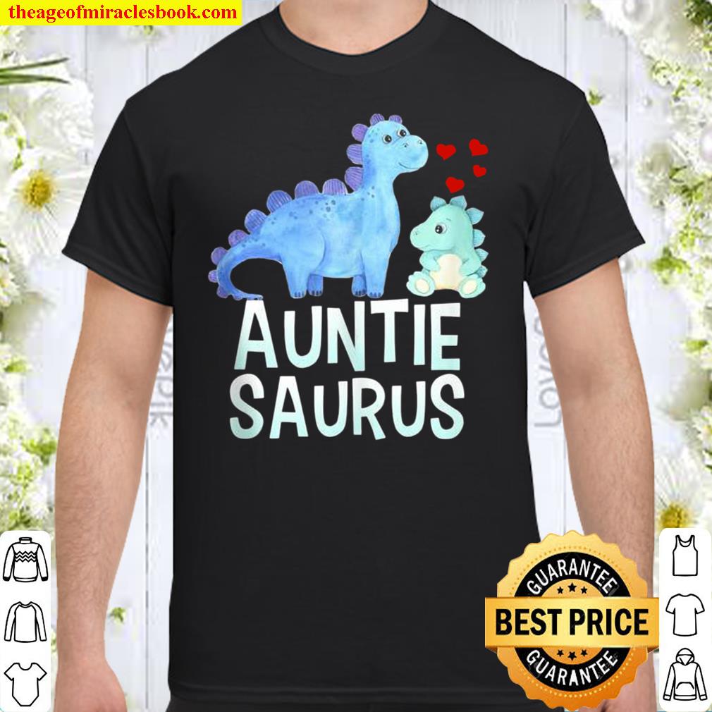 Official Auntiesaurus Dinosaur Baby Shower Auntie Shirt