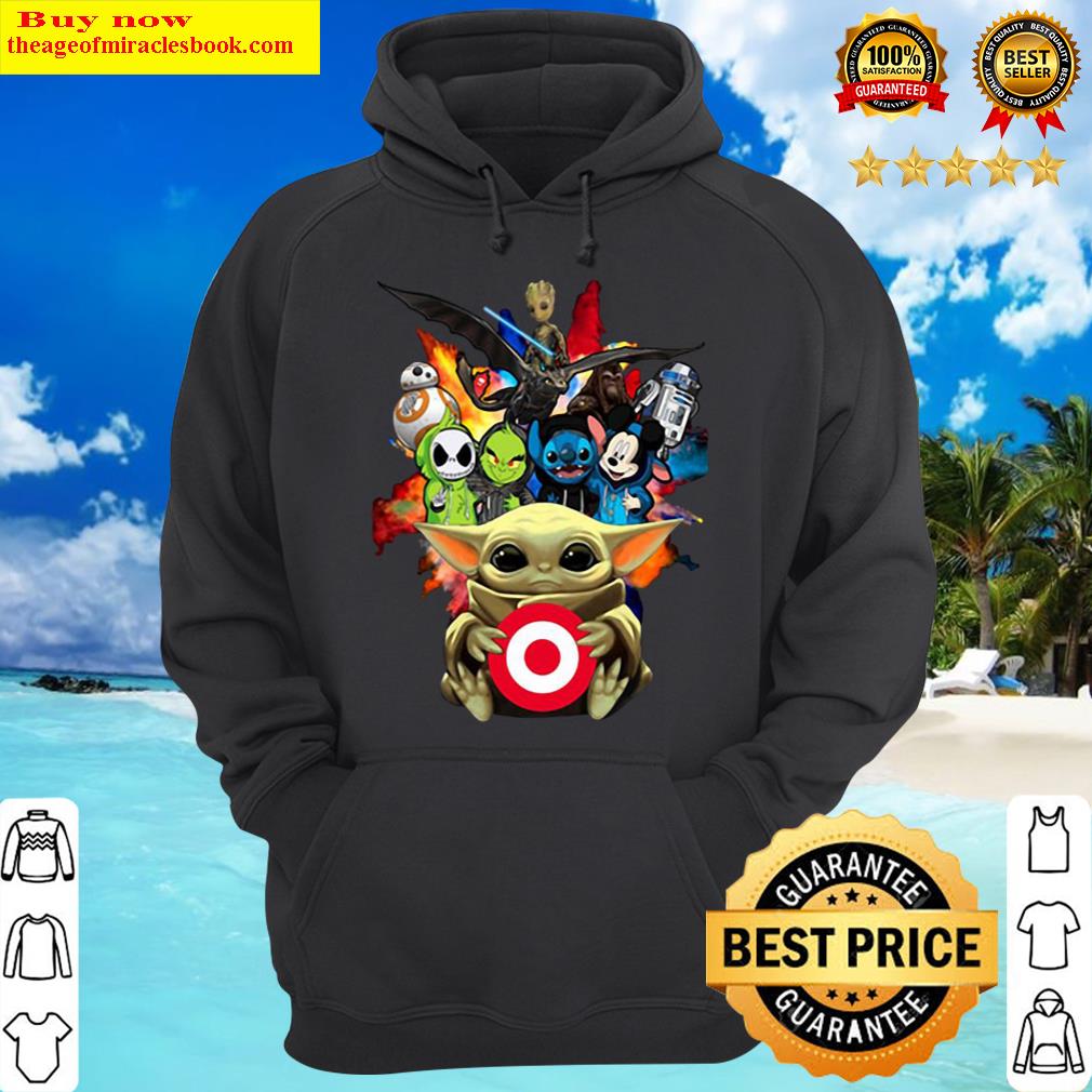 Baby Yoda Hug Target Logo With Star Wars Characters And Baby Grinch St Hoodie