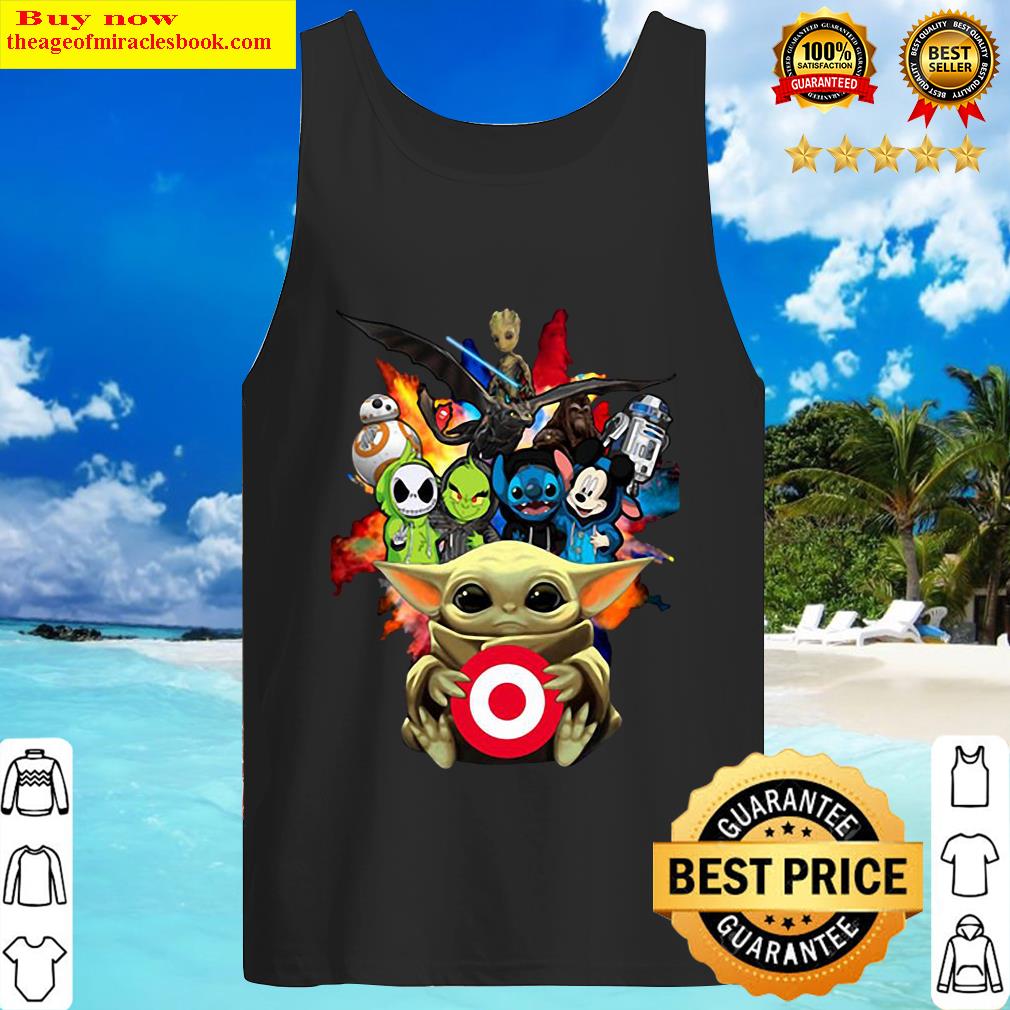Baby Yoda Hug Target Logo With Star Wars Characters And Baby Grinch St Tank Top