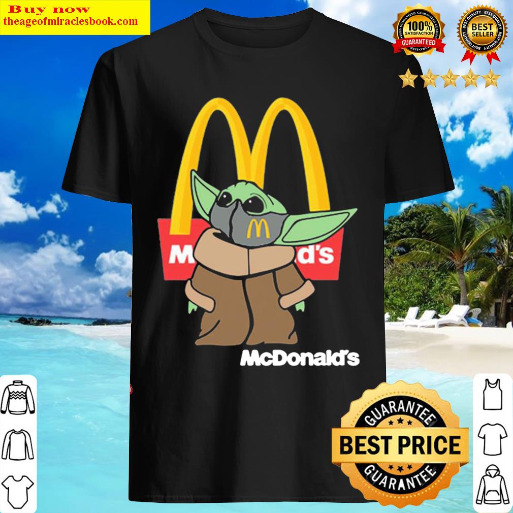 Awesome Baby Yoda The Child Face Mask And Mcdonald’S Logo Shirt