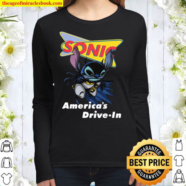 Bat Stitch Sonic Americas Drive In Women Long Sleeved