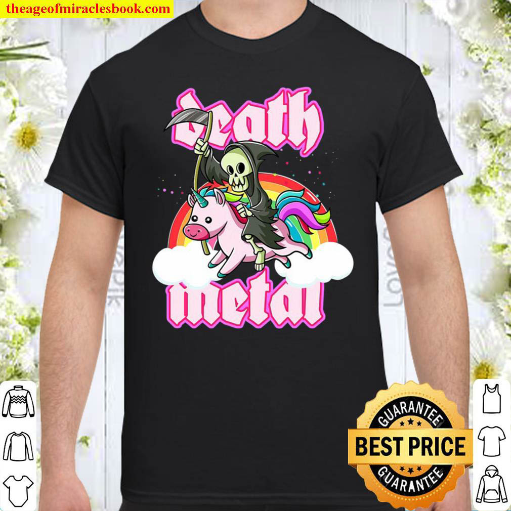 [Best Sellers] – Blackcraft Grim Reaper Rides Unicorn Death Metal Shirt