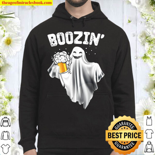 Boozin Ghost Beer Lover Horror Night Gift Hoodie