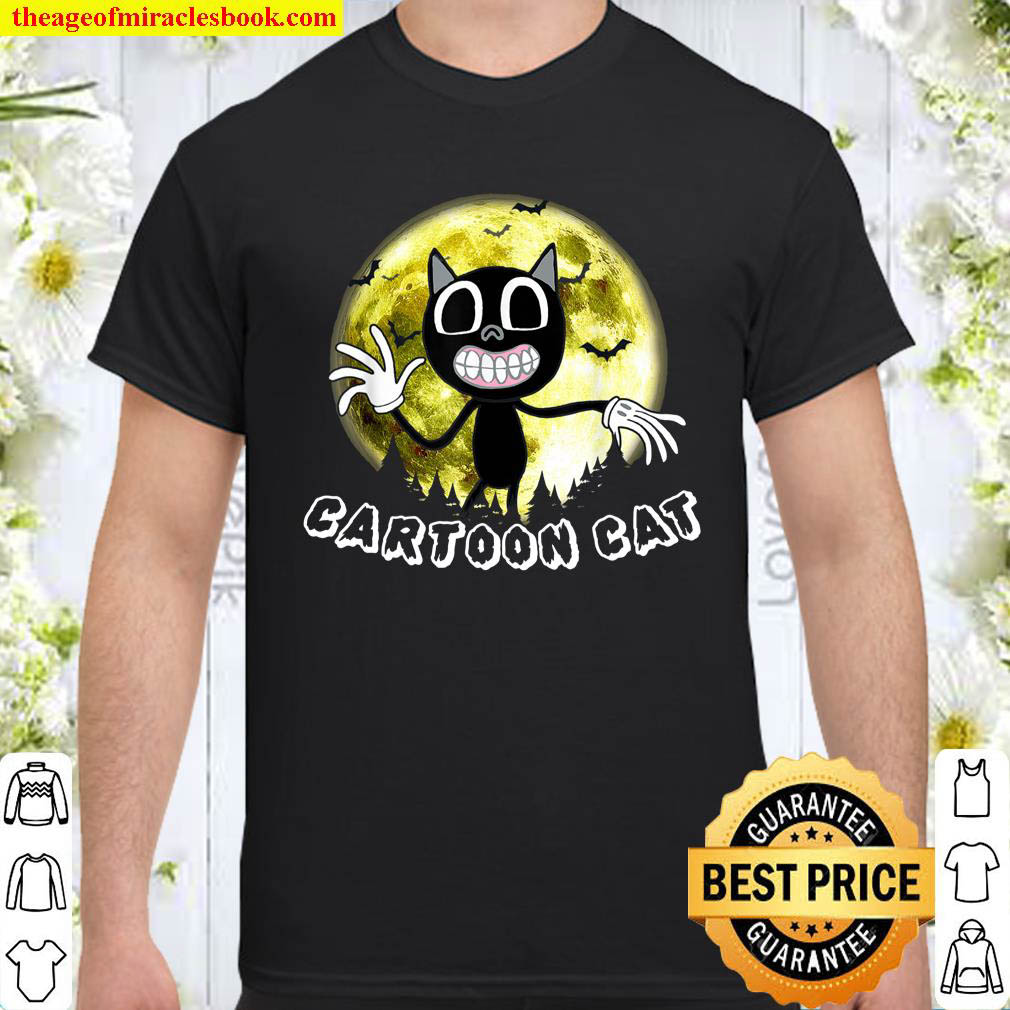 Official Cartoon Cat Creepy Horror Character T-Shirt