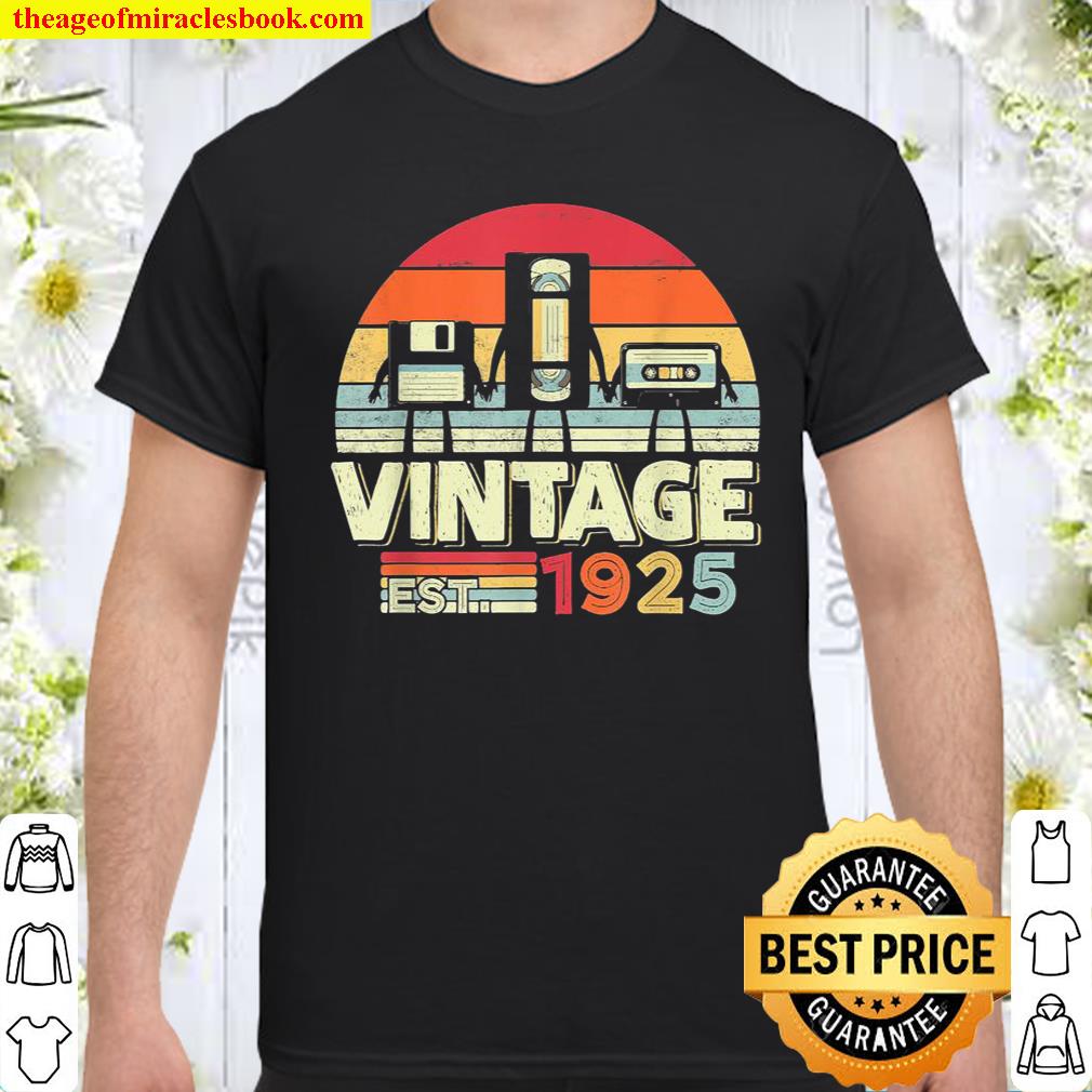 [Best Sellers] – Cassette Vintage Est 1925 Birthday Shirt