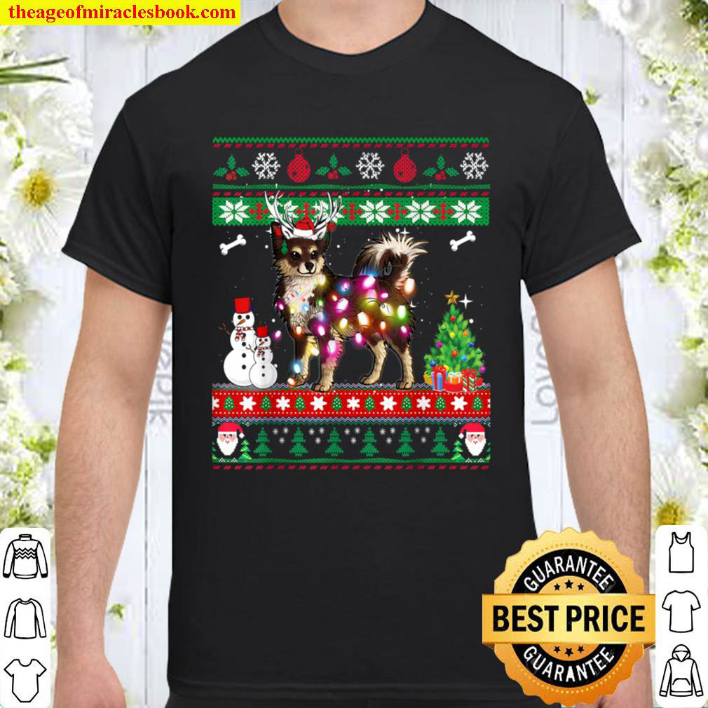 Chihuahua Christmas Lights Funny Xmas Dog Lover Shirt