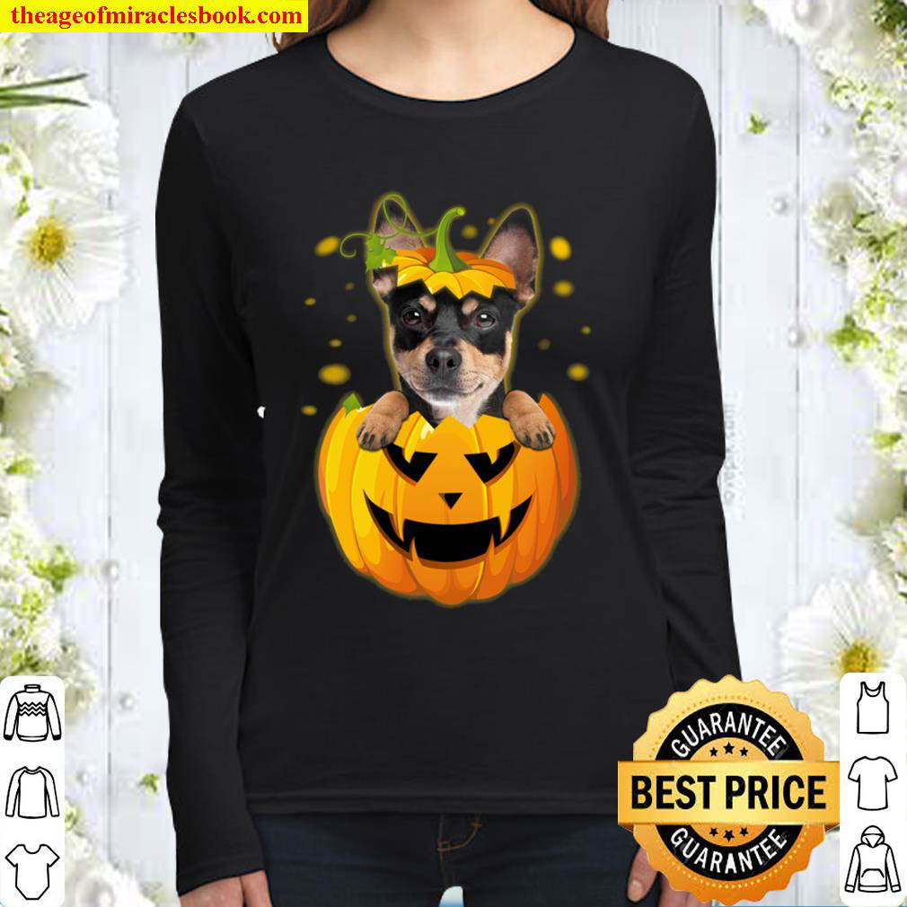 Chihuahua Pumpkin Squad Halloween Funny Dog Lover Women Long Sleeved