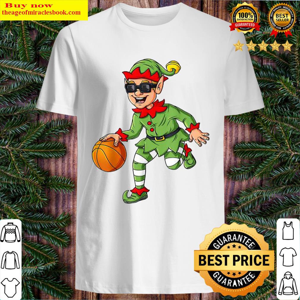 Christmas Elf Dribbling A Basketball Xmas