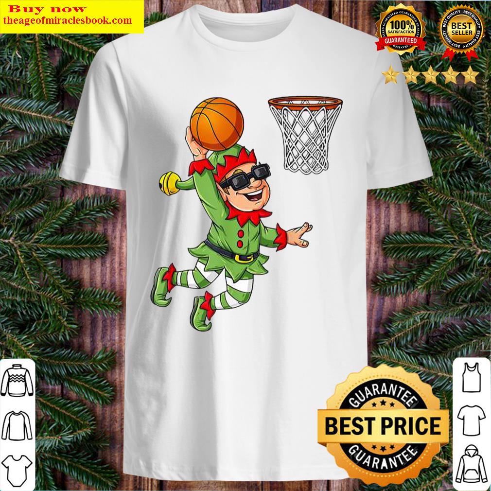 Christmas Elf Dunking A Basketball Xmas
