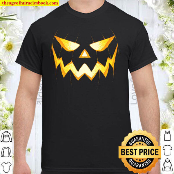 Creepy Cool Halloween Costume Pumpkin Face Jack O Lantern Shirt