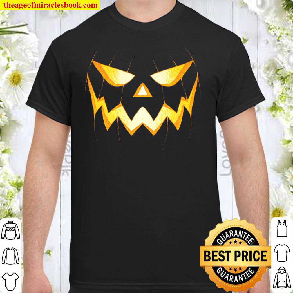 [Sale Off] – Creepy Cool Halloween Costume Pumpkin Face Jack O Lantern T-Shirt
