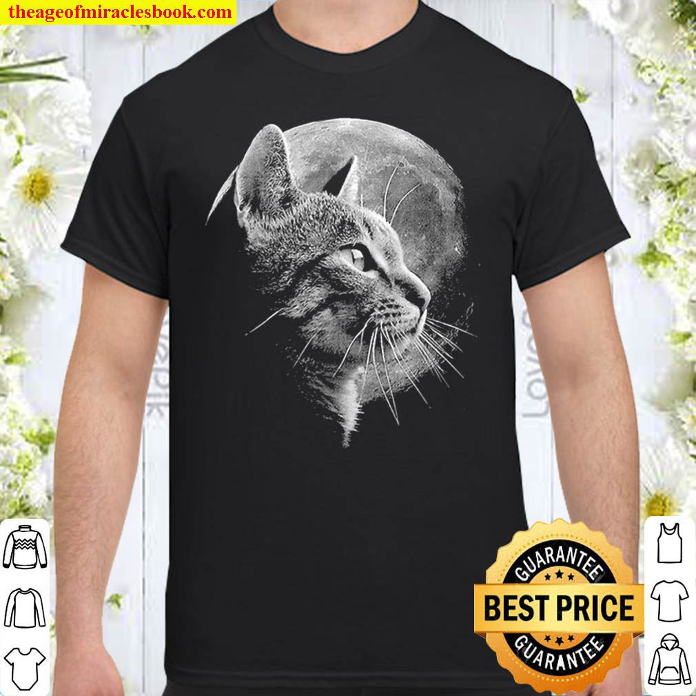 [Best Sellers] – Cute Cat With Moon – Funny Cat Shirt