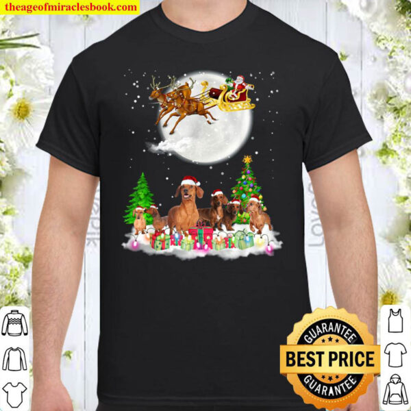Dachshund Christmas Shirt Santa Lights Reindeer Christmas Shirt