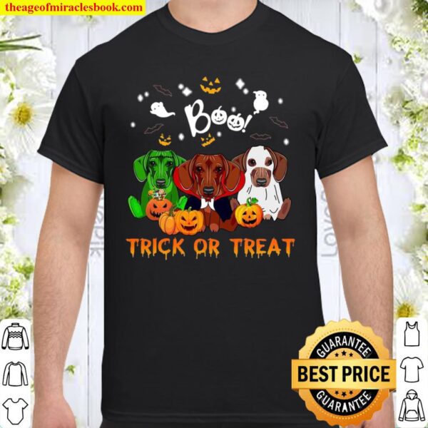Dachshunds boo trick or treat Halloween Shirt