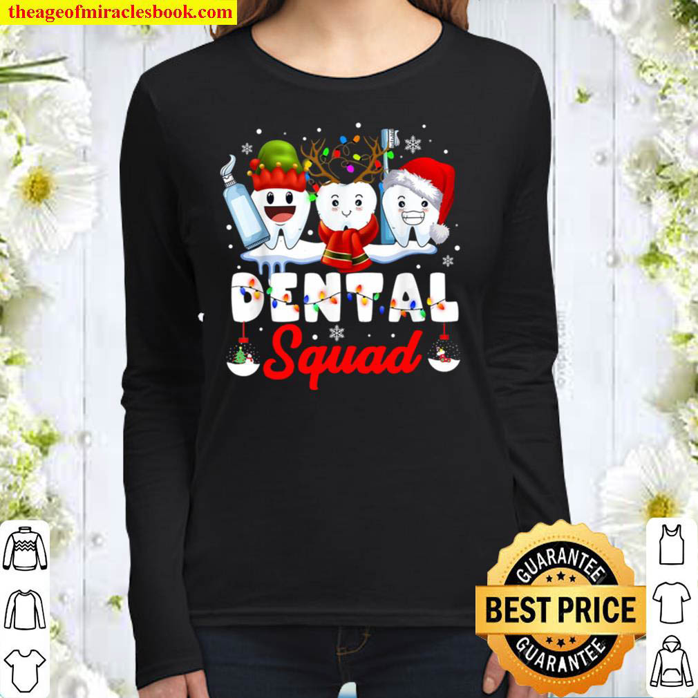 Dentist Hygienist Christmas Dental Squad Outfit Women Long Sleeved