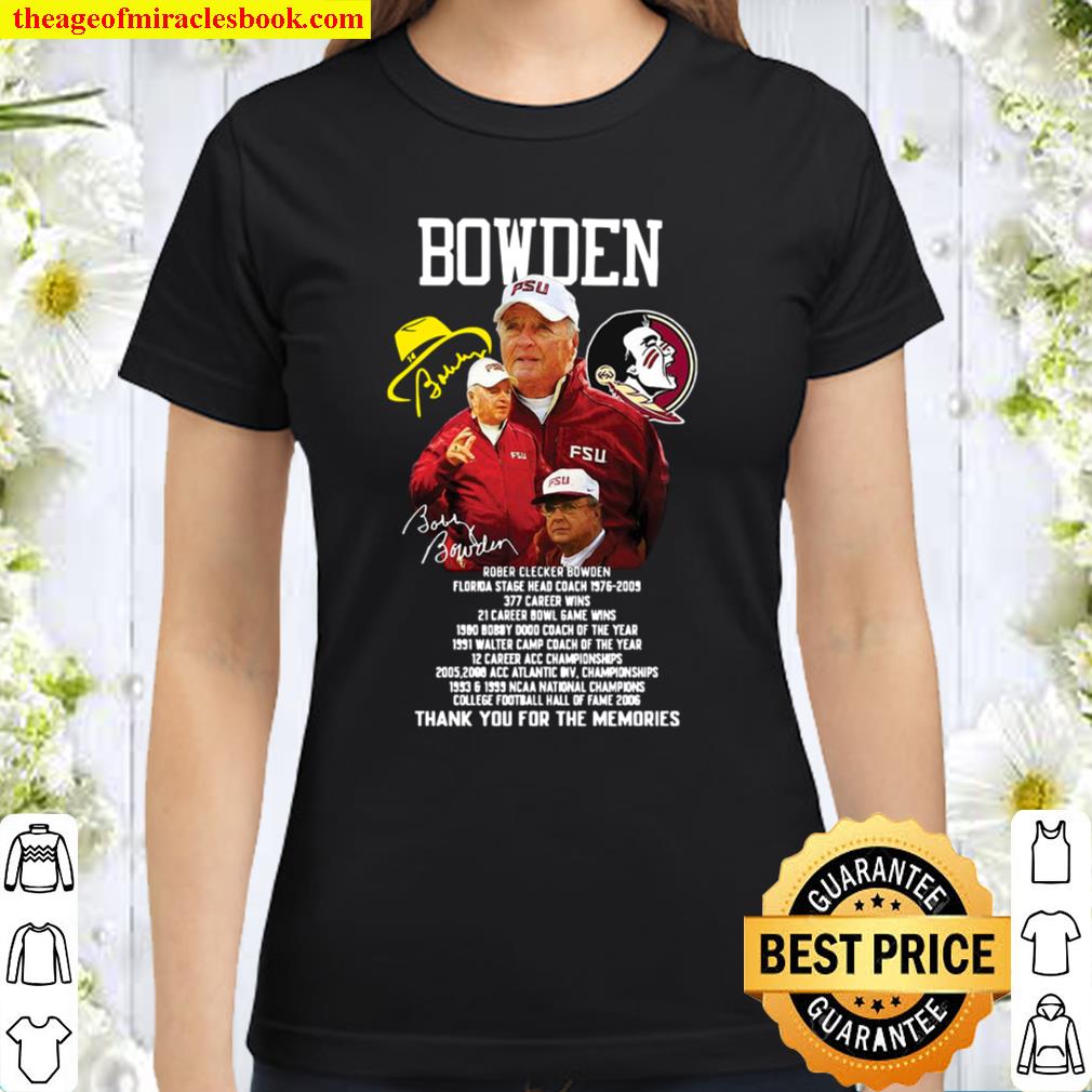 Florida State Seminoles Bowden Signature Thank You For The Memories Classic Women T Shirt