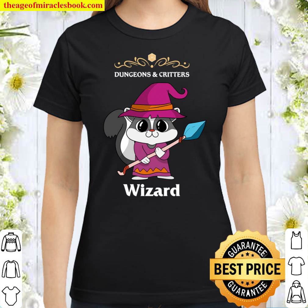 Funny Skunk Wizard Fantasy D20 Tabletop RPG Roleplaying Game Classic Women T Shirt