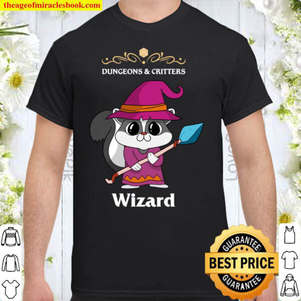 Funny Skunk Wizard Fantasy D20 Tabletop RPG Roleplaying Game Shirt