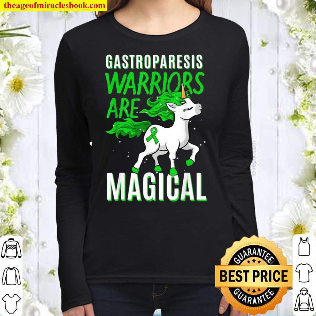Gastroparesis Awareness Stomach Paralysis Unicorn Women Long Sleeved