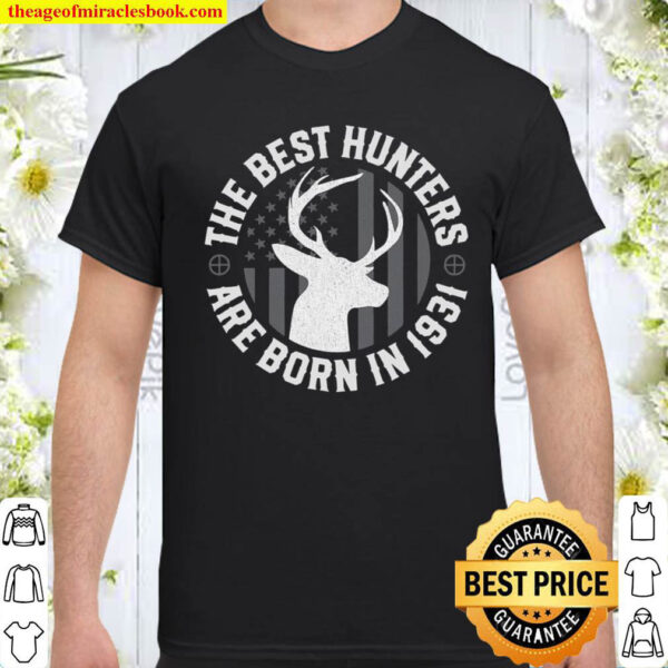 Gift For 90 Year Old Deer Hunter Hunting 1931 90Th Birthday Shirt