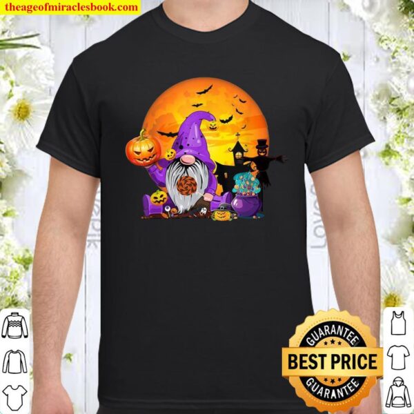 Gnomes Witch For Halloween Autumn Fall Pumpkin Holiday Shirt