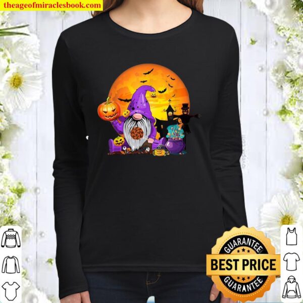 Gnomes Witch For Halloween Autumn Fall Pumpkin Holiday Women Long Sleeved