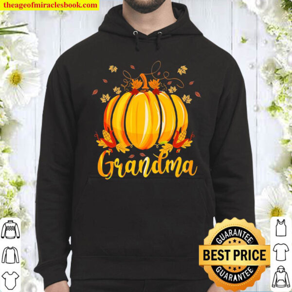 Grandma Pumpkin Family Matching Cute Halloween Fall Leaves Hoodie
