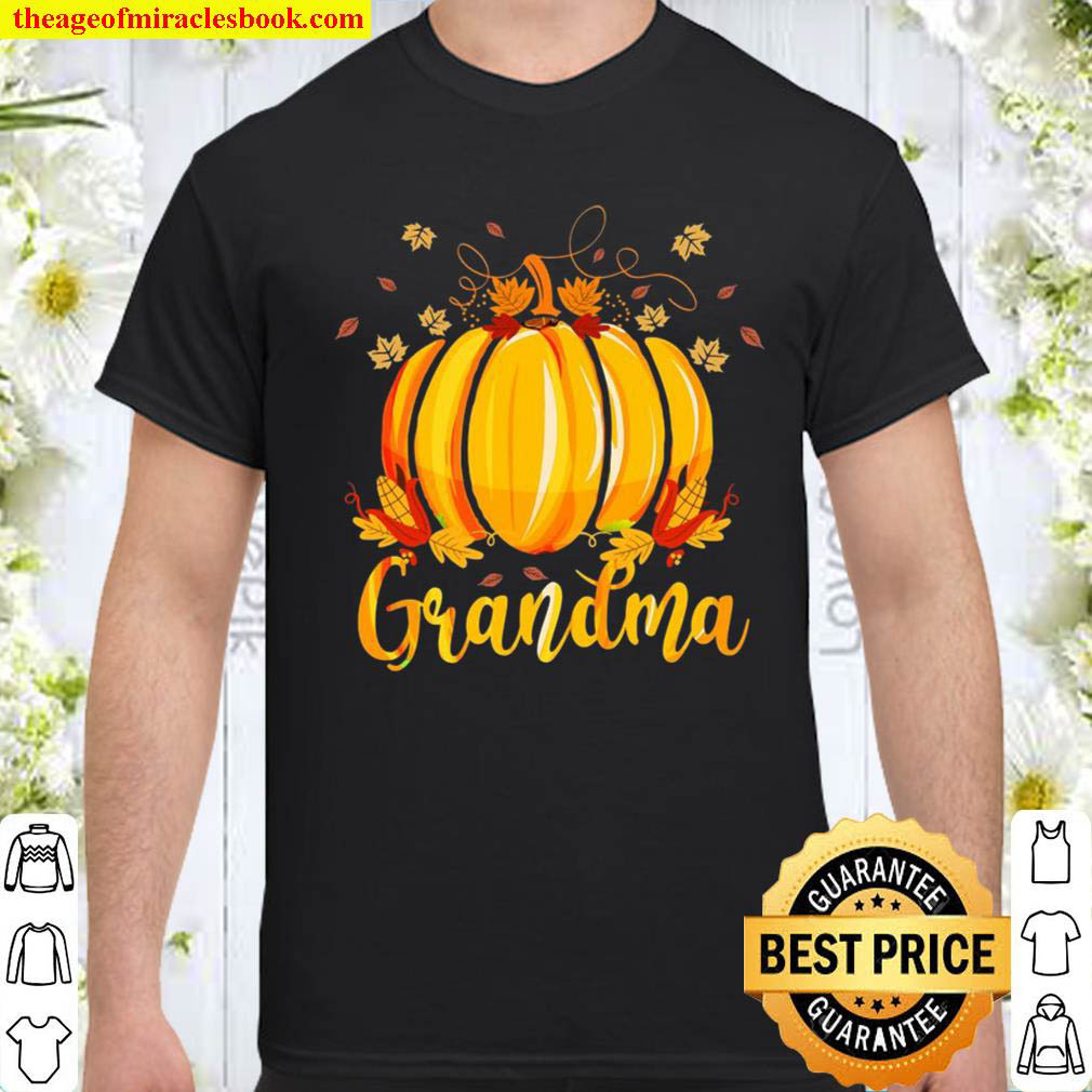 Grandma Pumpkin Family Matching Cute Halloween Fall Leaves Shirt