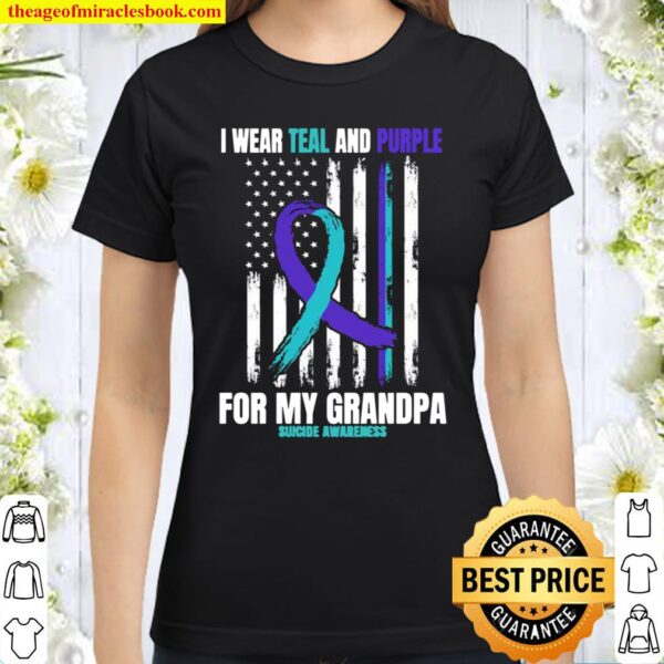 Grandpa Suicide Awareness Prevention American Flag Classic Women T Shirt