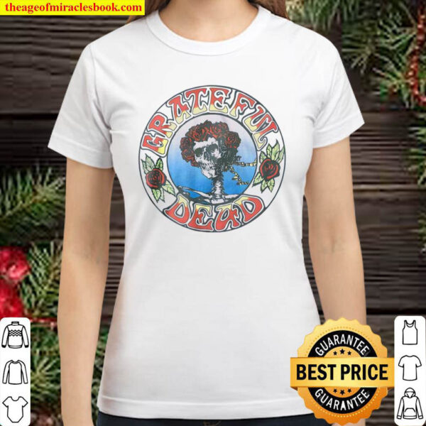 Grateful Dead Skull and Roses Jerry Garcia Classic Women T Shirt
