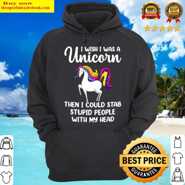 I wish I was a unicorn then I could stab stupid people with my head Hoodie