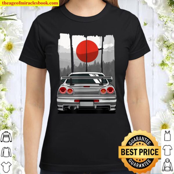 JDM Skyline 34 Car Tuning Japan Rising Sun Drift Classic Women T Shirt