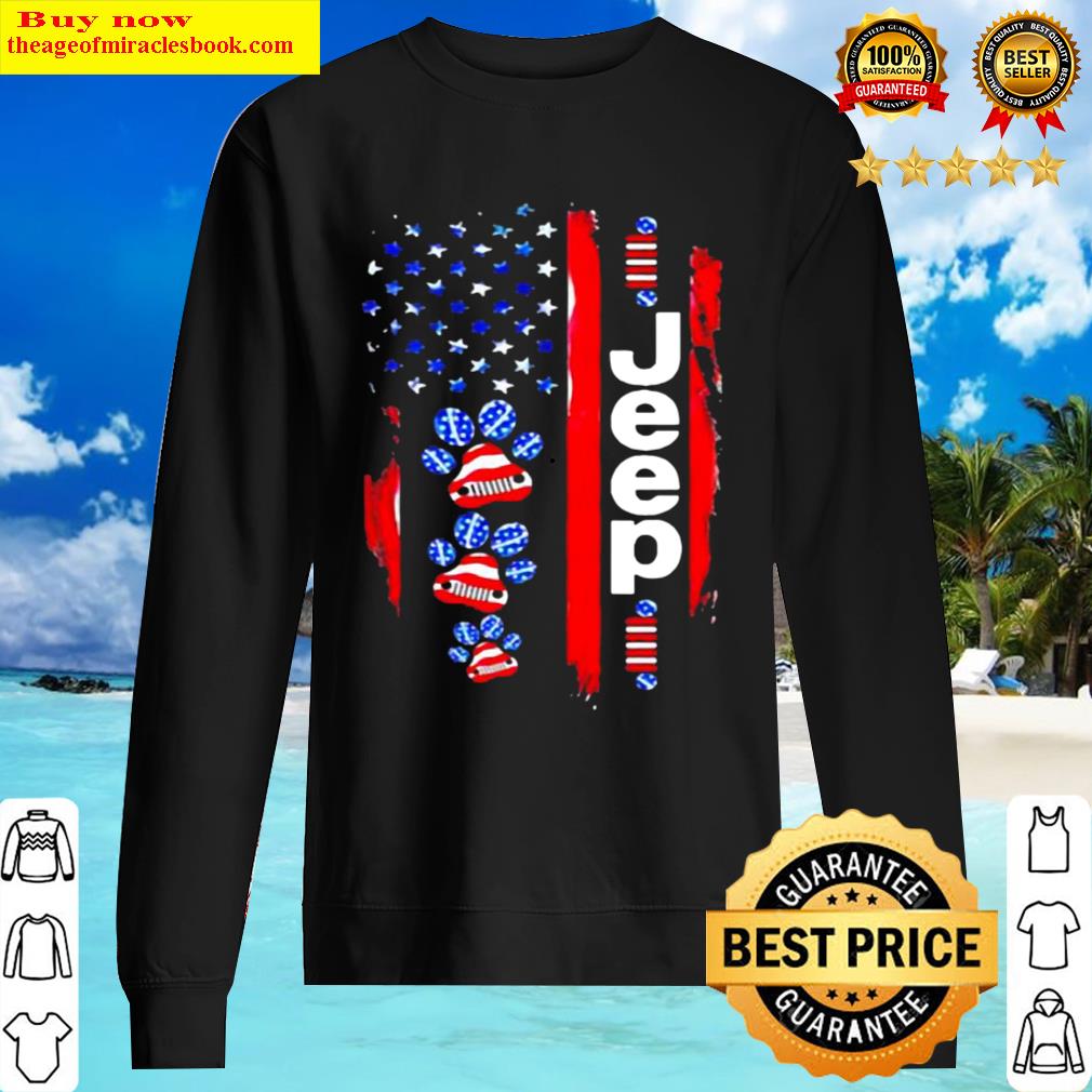 JEEP DOGS AMERICAN FLAG Sweater