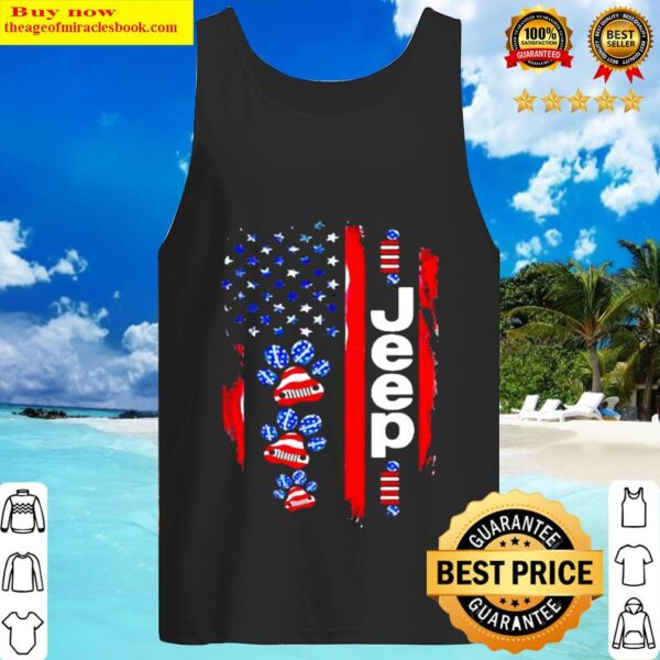 JEEP DOGS AMERICAN FLAG Tank Top