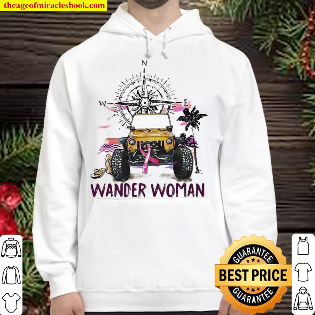 Jeep wander woman Breast Cancer Hoodie