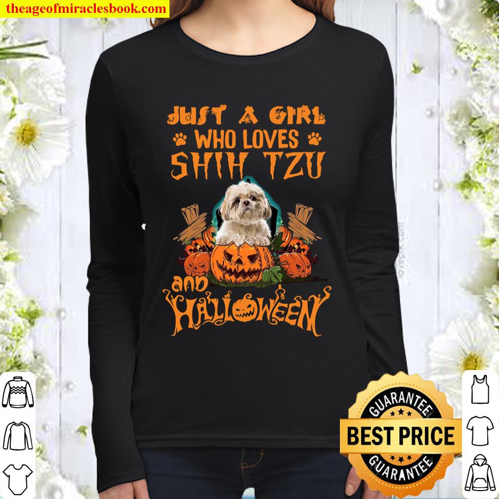 Just A Girl Who Loves Shih Tzu And Halloween Women Long Sleeved