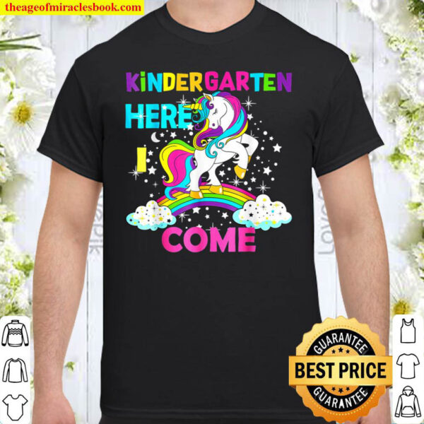 Kids Unicorn Kindergarten Here I Back to School Children Shirt