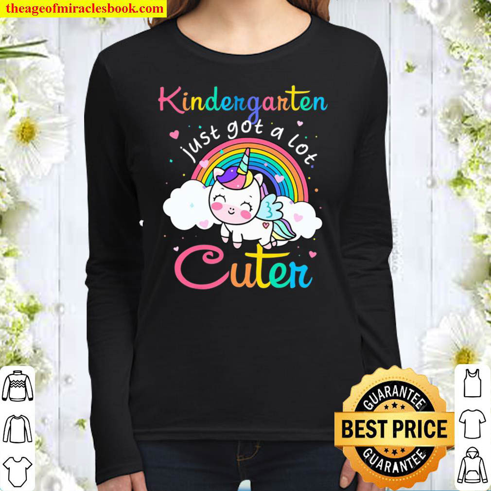 Kindergarten Just Got A Lot Cuter Unicorn Back To School Kid Women Long Sleeved
