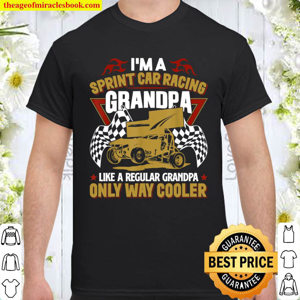 Official Mens Sprint Car Racing Grandpa Motorsports Dirt Track T-Shirt