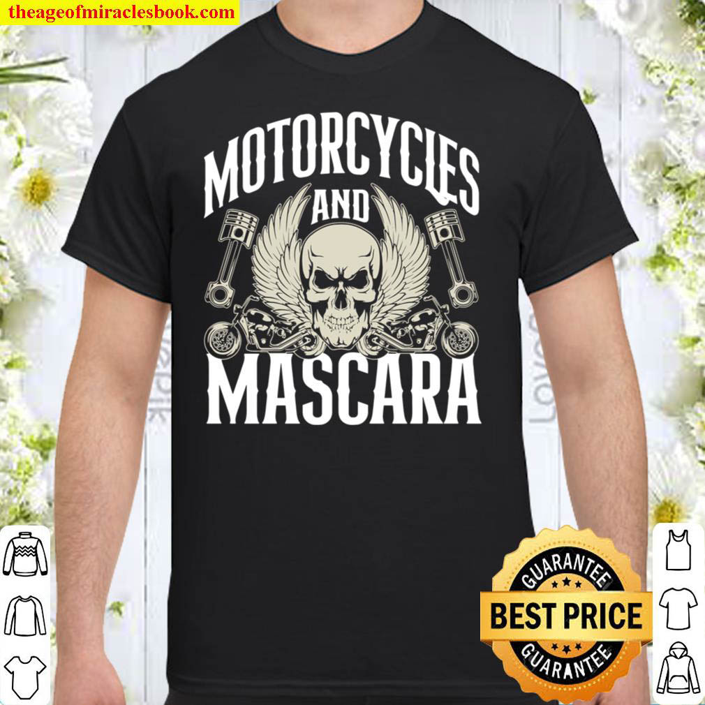[Sale Off] – Motorcycles And Mascara Make-Up Women Girl Funny Motorcycle T-Shirt