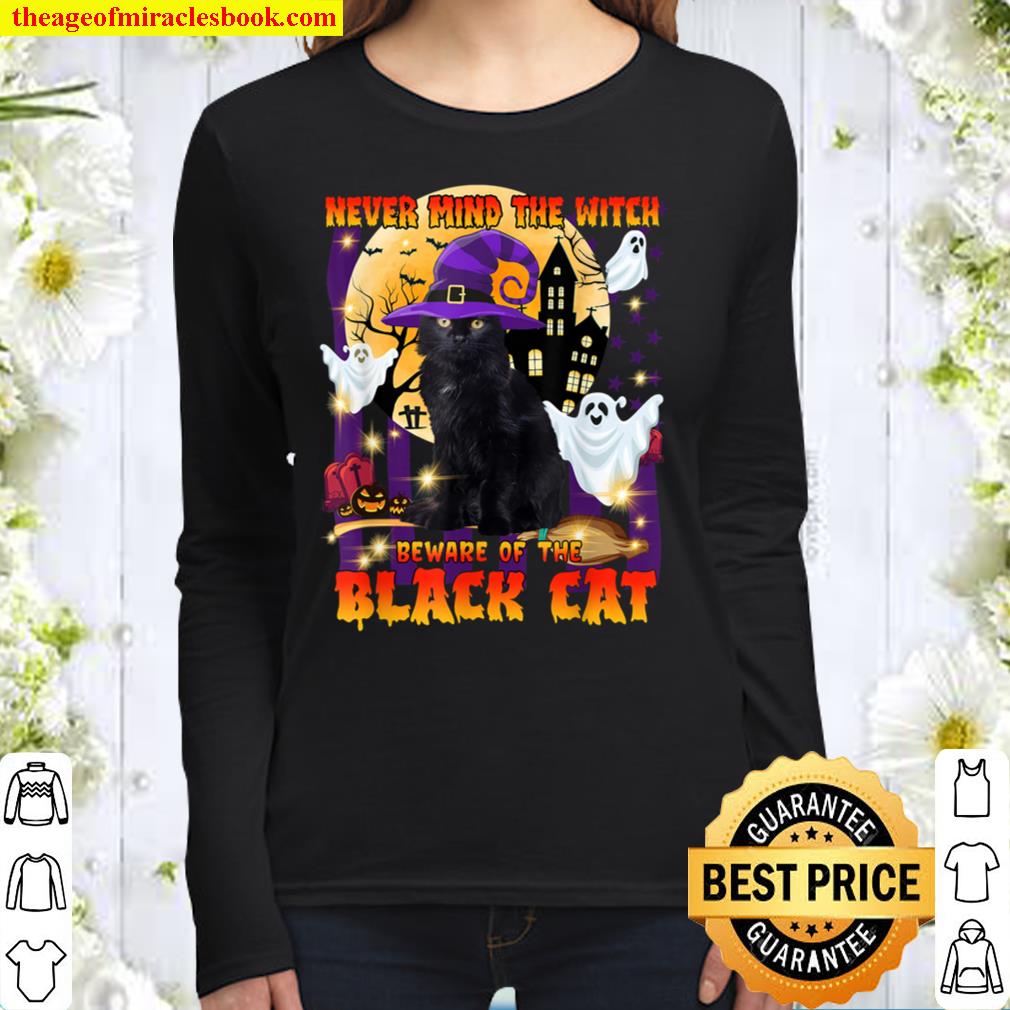 Never Mind The Witch Beware Of The Black Cat Women Long Sleeved