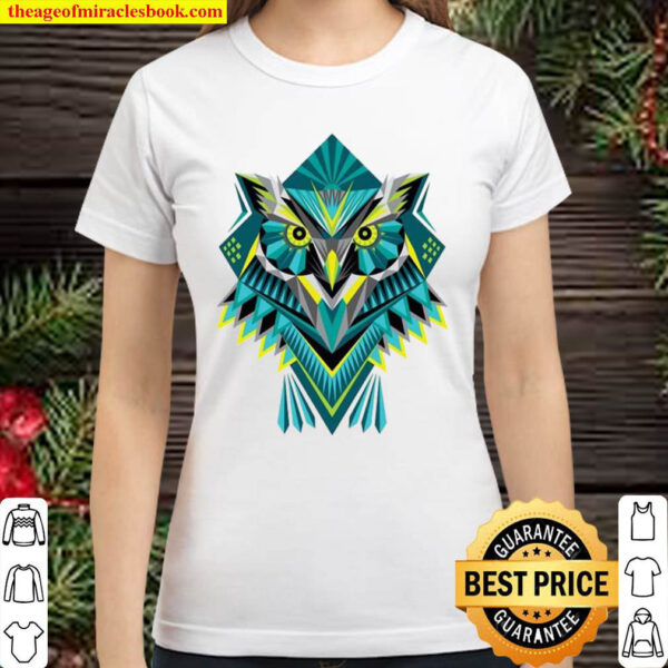 Owl Print Design Classic Women T Shirt