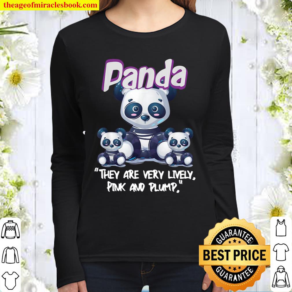 Panda with his New Little Cute and Twins Women Long Sleeved